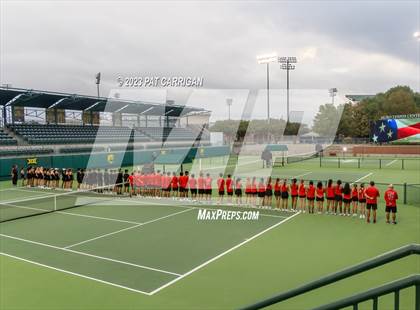 Thumbnail 3 in The Woodlands vs Round Rock Westwood (UIL 6A Team Tennis Semifinal) photogallery.