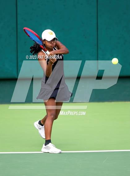 Thumbnail 3 in The Woodlands vs Round Rock Westwood (UIL 6A Team Tennis Semifinal) photogallery.