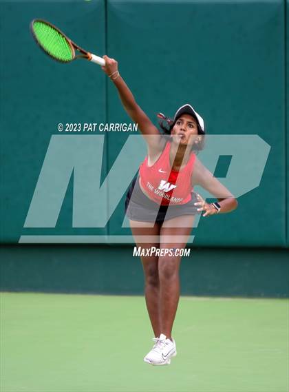 Thumbnail 3 in The Woodlands vs Round Rock Westwood (UIL 6A Team Tennis Semifinal) photogallery.