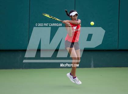 Thumbnail 1 in The Woodlands vs Round Rock Westwood (UIL 6A Team Tennis Semifinal) photogallery.