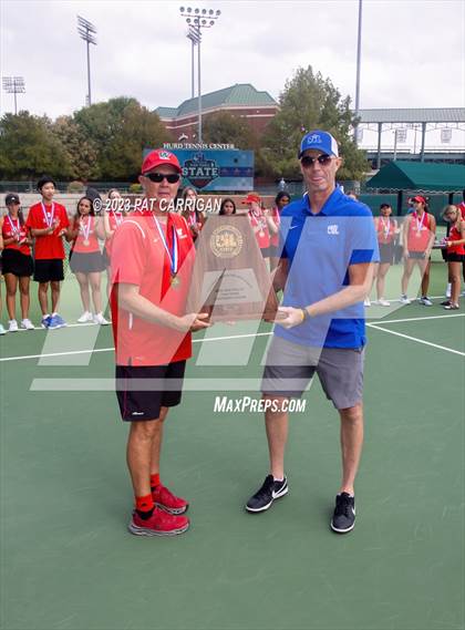 Thumbnail 1 in The Woodlands vs Round Rock Westwood (UIL 6A Team Tennis Semifinal) photogallery.
