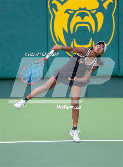 Thumbnail 2 in The Woodlands vs Round Rock Westwood (UIL 6A Team Tennis Semifinal) photogallery.
