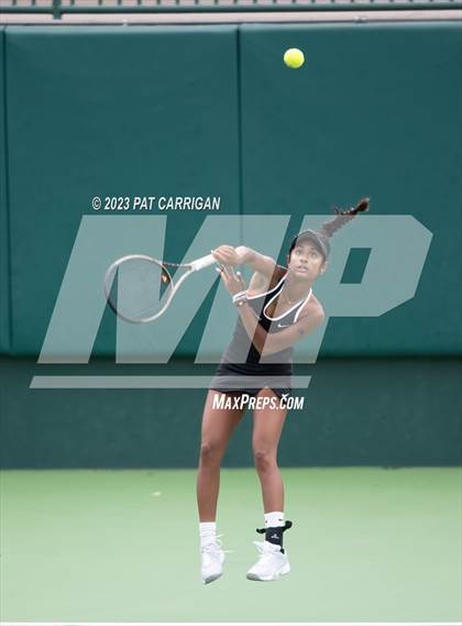 Thumbnail 2 in The Woodlands vs Round Rock Westwood (UIL 6A Team Tennis Semifinal) photogallery.