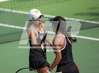 Thumbnail 1 in The Woodlands vs Round Rock Westwood (UIL 6A Team Tennis Semifinal) photogallery.