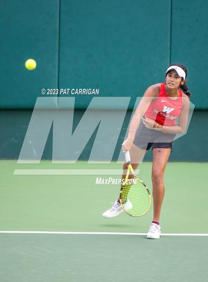 Thumbnail 1 in The Woodlands vs Round Rock Westwood (UIL 6A Team Tennis Semifinal) photogallery.