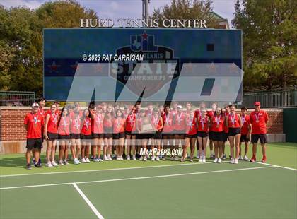 Thumbnail 2 in The Woodlands vs Round Rock Westwood (UIL 6A Team Tennis Semifinal) photogallery.