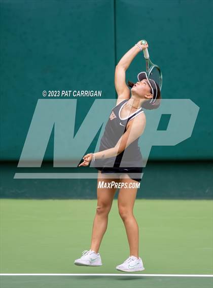 Thumbnail 2 in The Woodlands vs Round Rock Westwood (UIL 6A Team Tennis Semifinal) photogallery.