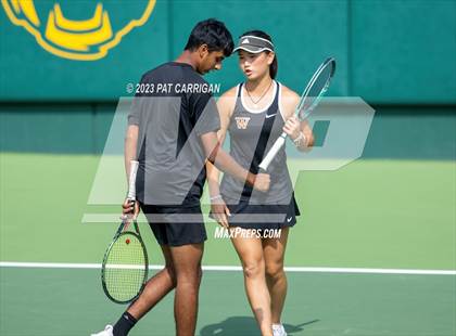 Thumbnail 1 in The Woodlands vs Round Rock Westwood (UIL 6A Team Tennis Semifinal) photogallery.
