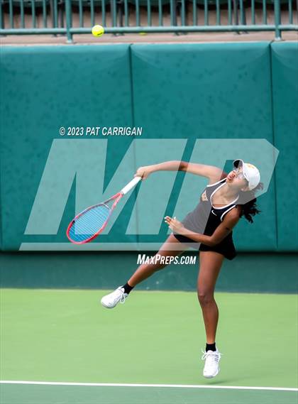 Thumbnail 2 in The Woodlands vs Round Rock Westwood (UIL 6A Team Tennis Semifinal) photogallery.