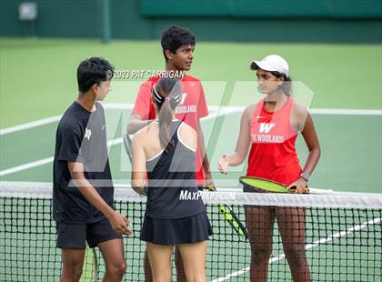 Thumbnail 3 in The Woodlands vs Round Rock Westwood (UIL 6A Team Tennis Semifinal) photogallery.