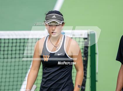 Thumbnail 3 in The Woodlands vs Round Rock Westwood (UIL 6A Team Tennis Semifinal) photogallery.