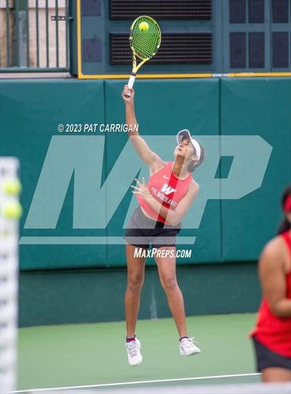 Thumbnail 3 in The Woodlands vs Round Rock Westwood (UIL 6A Team Tennis Semifinal) photogallery.