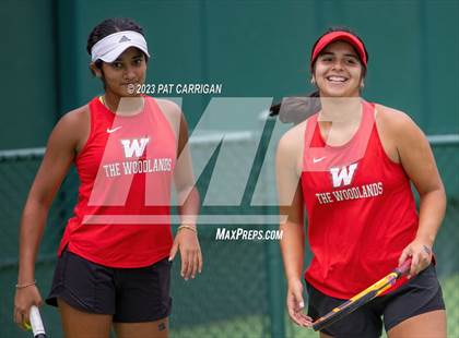Thumbnail 1 in The Woodlands vs Round Rock Westwood (UIL 6A Team Tennis Semifinal) photogallery.