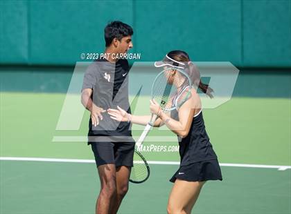 Thumbnail 1 in The Woodlands vs Round Rock Westwood (UIL 6A Team Tennis Semifinal) photogallery.