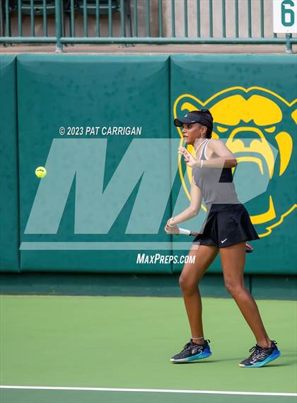 Thumbnail 3 in The Woodlands vs Round Rock Westwood (UIL 6A Team Tennis Semifinal) photogallery.