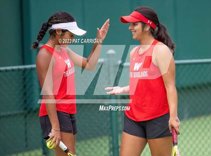 Thumbnail 2 in The Woodlands vs Round Rock Westwood (UIL 6A Team Tennis Semifinal) photogallery.