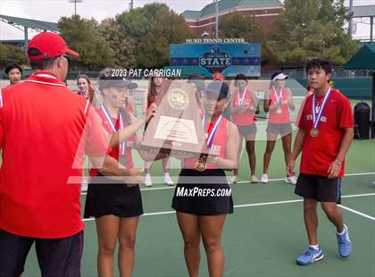 Thumbnail 2 in The Woodlands vs Round Rock Westwood (UIL 6A Team Tennis Semifinal) photogallery.