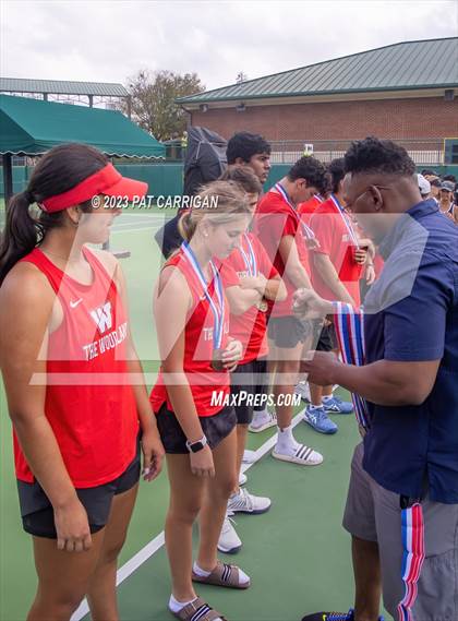Thumbnail 3 in The Woodlands vs Round Rock Westwood (UIL 6A Team Tennis Semifinal) photogallery.