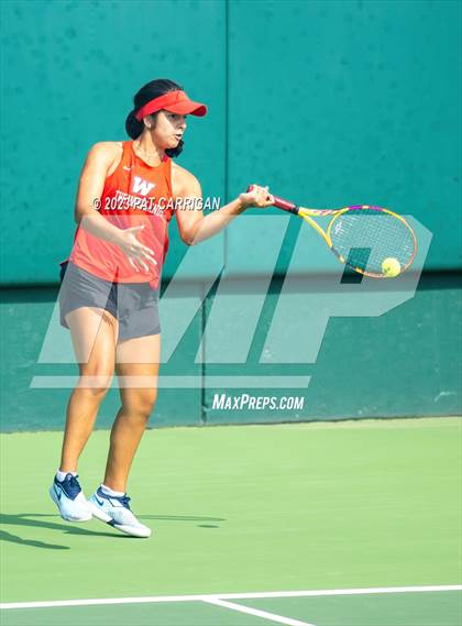 Thumbnail 1 in The Woodlands vs Round Rock Westwood (UIL 6A Team Tennis Semifinal) photogallery.
