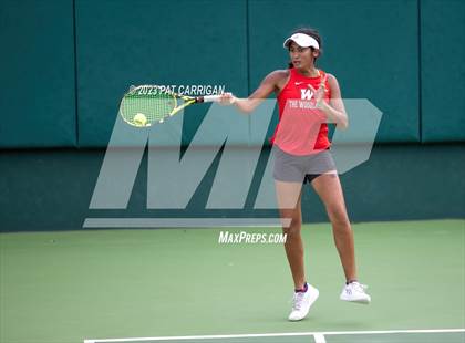 Thumbnail 2 in The Woodlands vs Round Rock Westwood (UIL 6A Team Tennis Semifinal) photogallery.