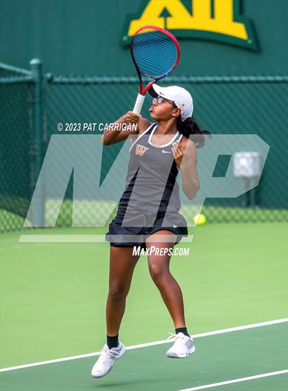 Thumbnail 2 in The Woodlands vs Round Rock Westwood (UIL 6A Team Tennis Semifinal) photogallery.