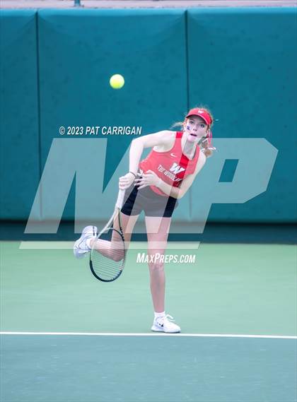 Thumbnail 3 in The Woodlands vs Round Rock Westwood (UIL 6A Team Tennis Semifinal) photogallery.
