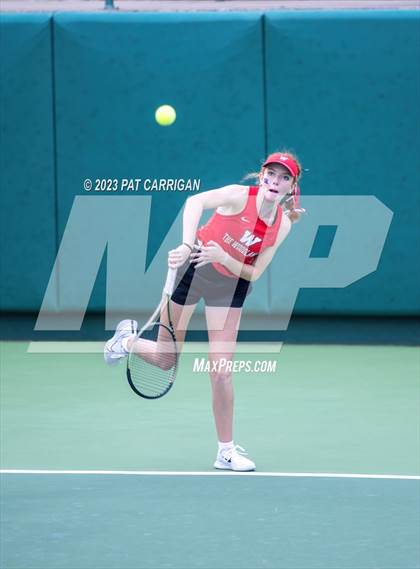 Thumbnail 1 in The Woodlands vs Round Rock Westwood (UIL 6A Team Tennis Semifinal) photogallery.