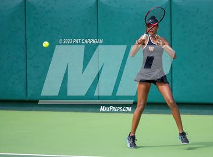 Thumbnail 1 in The Woodlands vs Round Rock Westwood (UIL 6A Team Tennis Semifinal) photogallery.