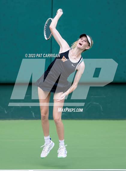 Thumbnail 3 in The Woodlands vs Round Rock Westwood (UIL 6A Team Tennis Semifinal) photogallery.