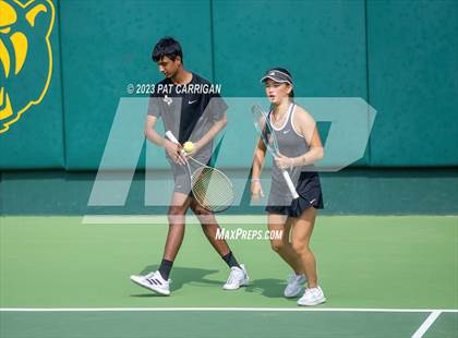 Thumbnail 2 in The Woodlands vs Round Rock Westwood (UIL 6A Team Tennis Semifinal) photogallery.