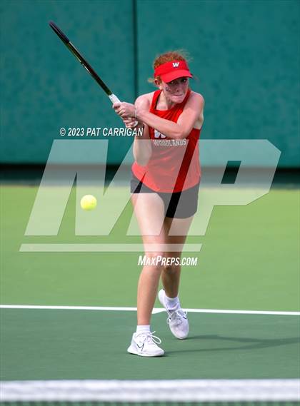 Thumbnail 2 in The Woodlands vs Round Rock Westwood (UIL 6A Team Tennis Semifinal) photogallery.