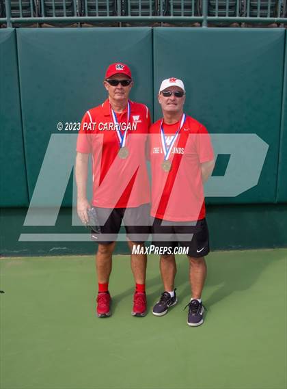 Thumbnail 3 in The Woodlands vs Round Rock Westwood (UIL 6A Team Tennis Semifinal) photogallery.