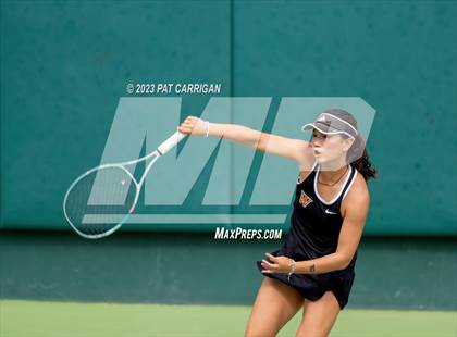 Thumbnail 3 in The Woodlands vs Round Rock Westwood (UIL 6A Team Tennis Semifinal) photogallery.