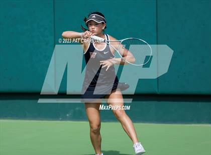 Thumbnail 2 in The Woodlands vs Round Rock Westwood (UIL 6A Team Tennis Semifinal) photogallery.