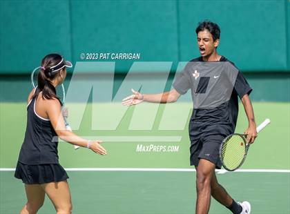Thumbnail 2 in The Woodlands vs Round Rock Westwood (UIL 6A Team Tennis Semifinal) photogallery.