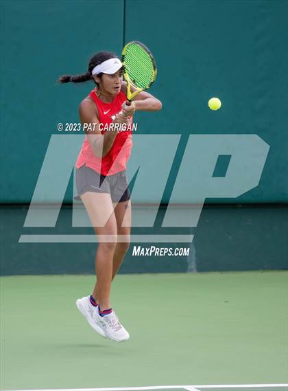 Thumbnail 3 in The Woodlands vs Round Rock Westwood (UIL 6A Team Tennis Semifinal) photogallery.