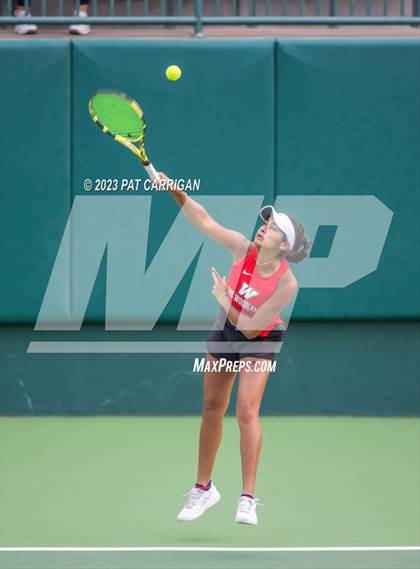 Thumbnail 2 in The Woodlands vs Round Rock Westwood (UIL 6A Team Tennis Semifinal) photogallery.