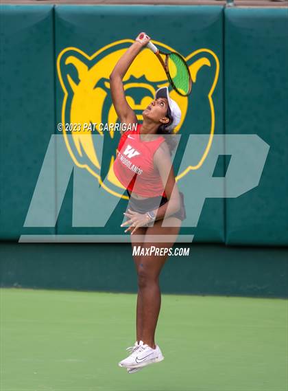 Thumbnail 2 in The Woodlands vs Round Rock Westwood (UIL 6A Team Tennis Semifinal) photogallery.