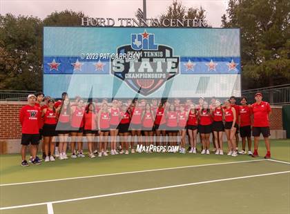 Thumbnail 2 in The Woodlands vs Round Rock Westwood (UIL 6A Team Tennis Semifinal) photogallery.