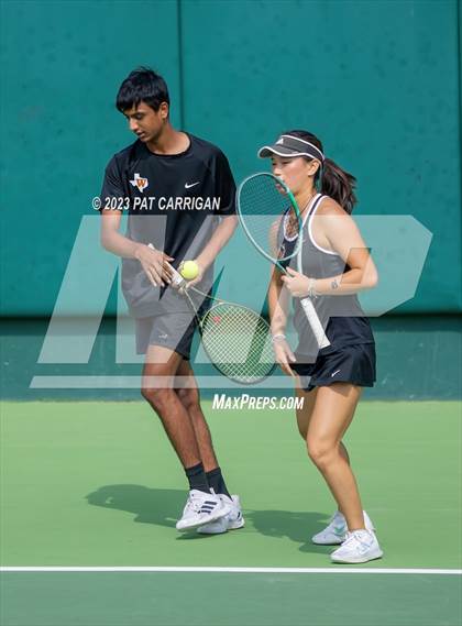Thumbnail 3 in The Woodlands vs Round Rock Westwood (UIL 6A Team Tennis Semifinal) photogallery.