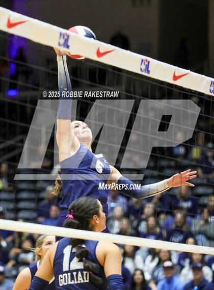Thumbnail 3 in Bushland vs. Goliad (UIL 3A D1 Volleyball Final) photogallery.