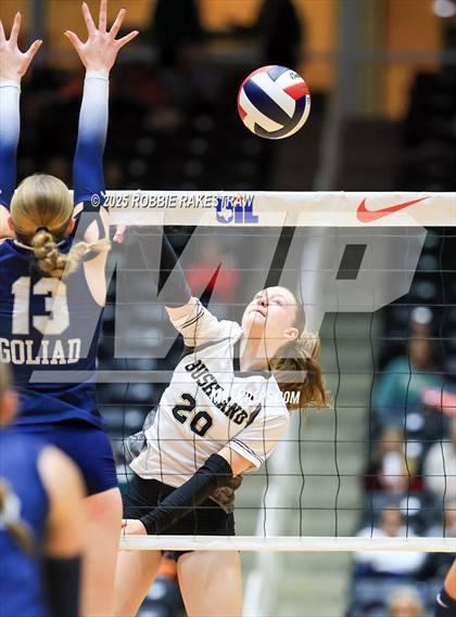 Thumbnail 3 in Bushland vs. Goliad (UIL 3A D1 Volleyball Final) photogallery.