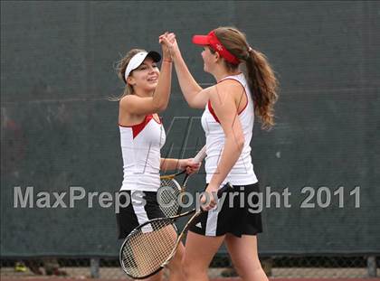 Thumbnail 1 in Monte Vista vs. St. Francis (CIF NorCal Team Tennis Championships) photogallery.