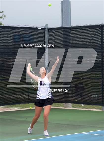 Thumbnail 1 in UIL 3A & 4A Tennis Doubles Quarterfinals photogallery.