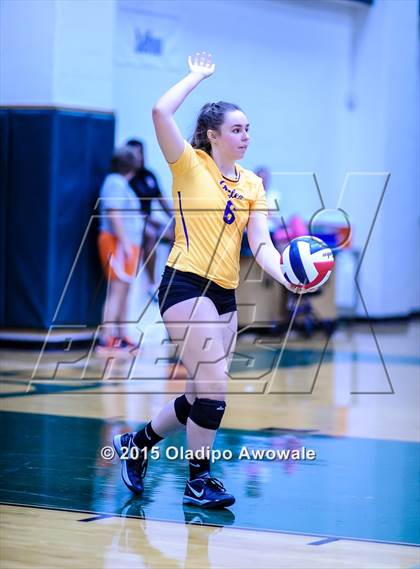 Thumbnail 1 in Naaman Forest vs Richardson (GISD Volleyball Tournament) photogallery.