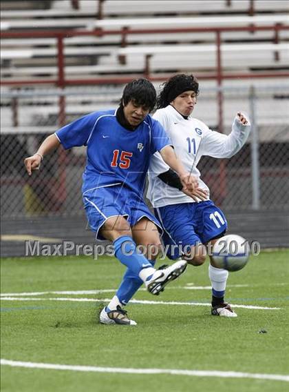 Thumbnail 1 in Grand Prairie vs. Bowie (Martin Invitational Soccer Tournament)) photogallery.