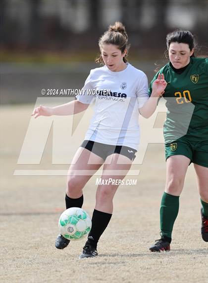 Thumbnail 3 in Jack Britt vs Pine Forest (Kicking for Cancer Girls Soccer Jamboree) photogallery.