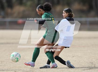 Thumbnail 3 in Jack Britt vs Pine Forest (Kicking for Cancer Girls Soccer Jamboree) photogallery.