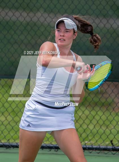 Thumbnail 2 in NCHSAA 3A Girls Tennis Championships (Singles) photogallery.