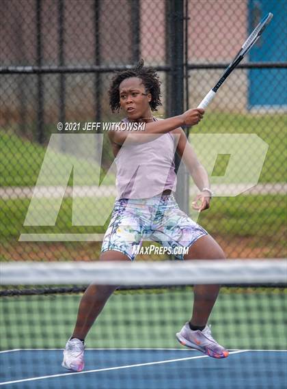 Thumbnail 2 in NCHSAA 3A Girls Tennis Championships (Singles) photogallery.